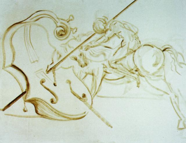 Salvador Dali - ponad 620 - 1983_18_St. George Overpowering a Cello, 1983.jpg